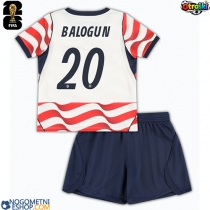 Otroški Nogometni dresi Združene države Folarin Balogun #20 Domači SP 2026 Kratek Rokav (+ Kratke hlače)